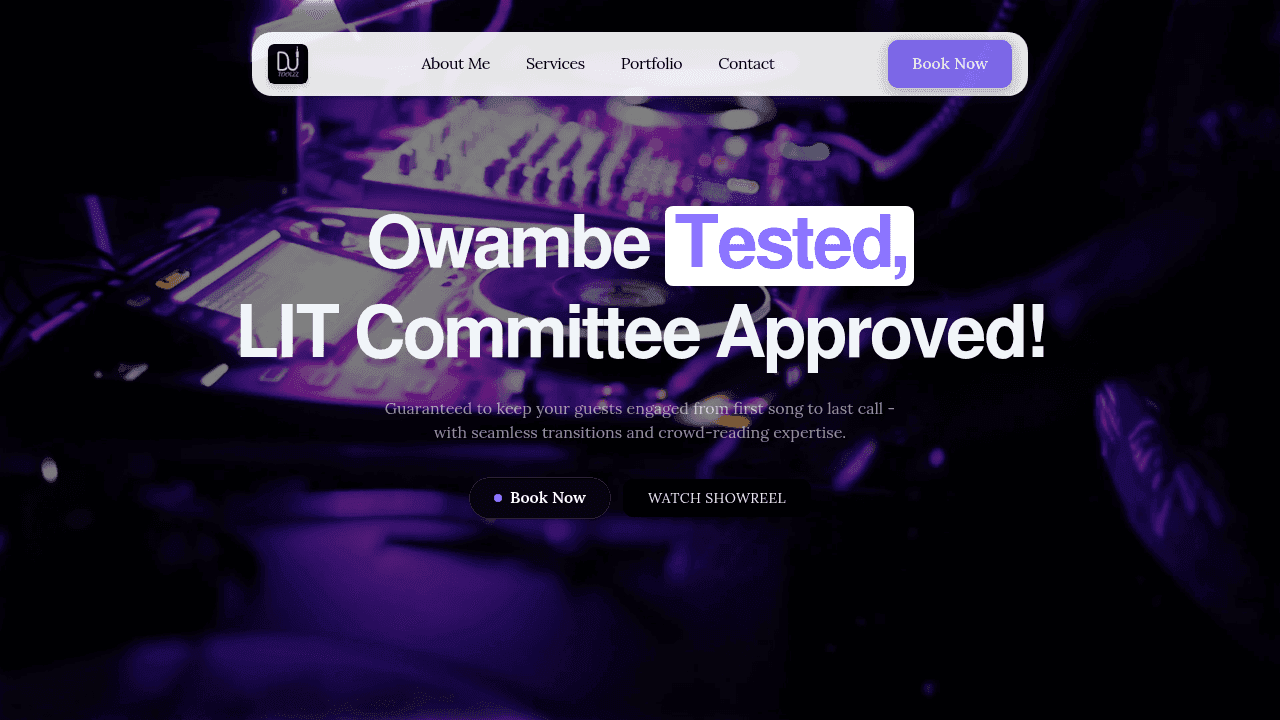 DJ Toolzz — Booking & Portfolio Website preview