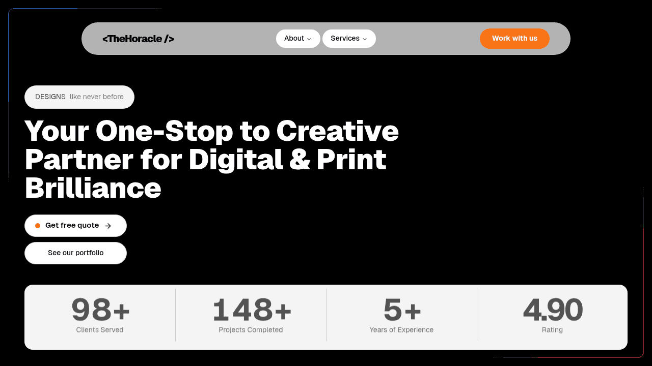 theHoracle Studio Website preview
